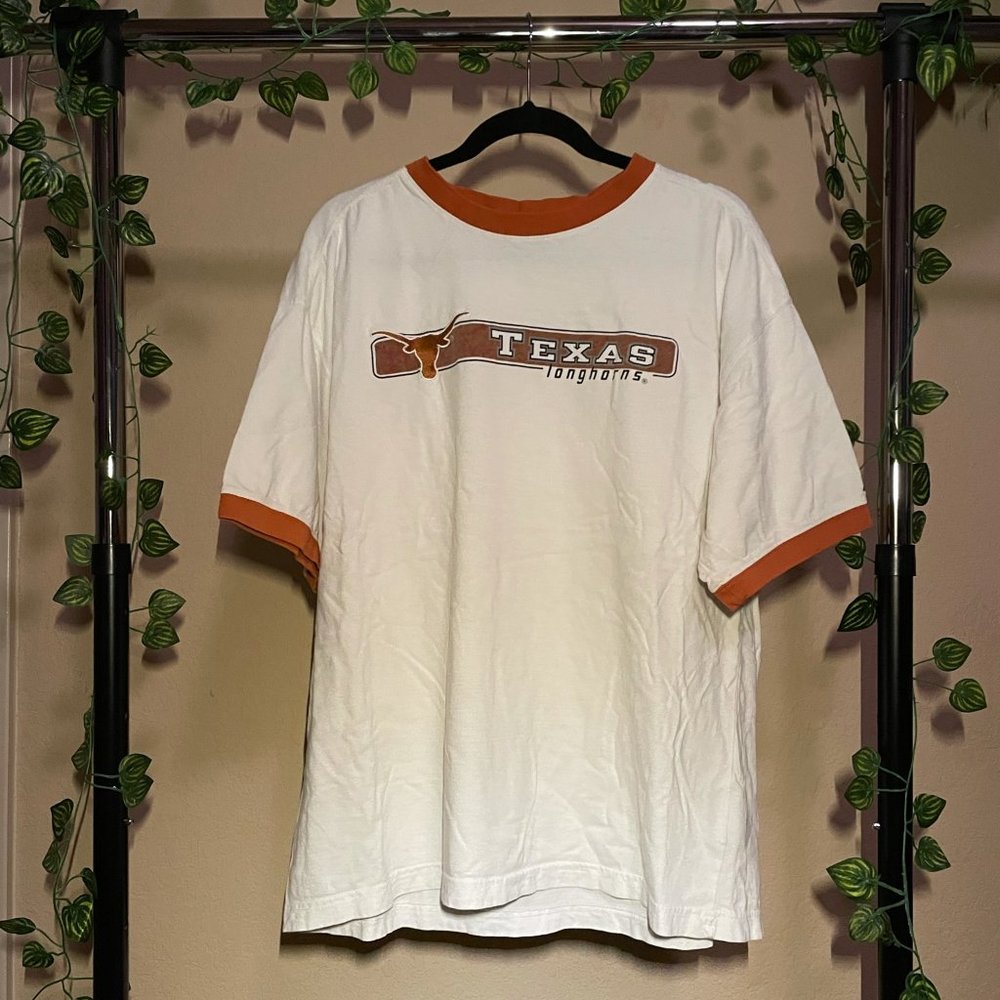 Vintage Texas Longhorns Orange Cuffed Sleeves T-Shirt